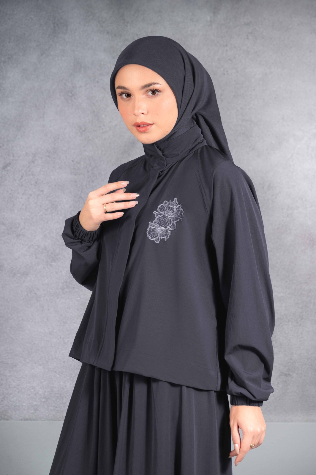 EASYDAY CROPPED JACKET CHARCOAL