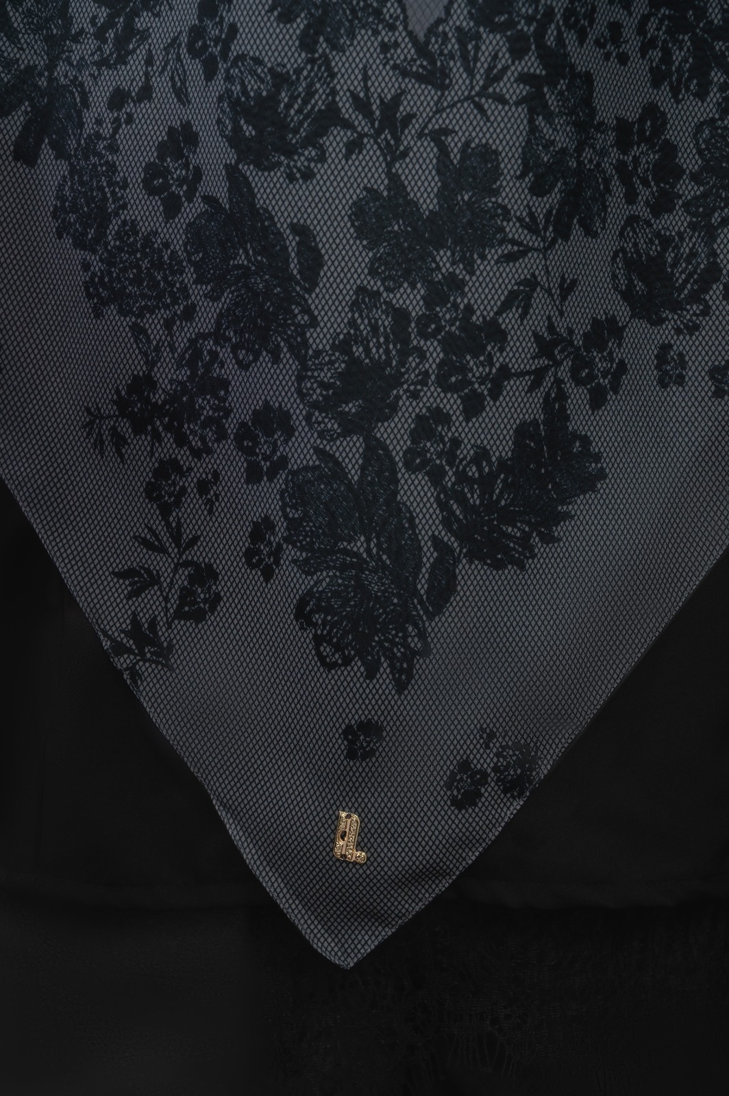 NOIRLACE SCARF CHARCOAL