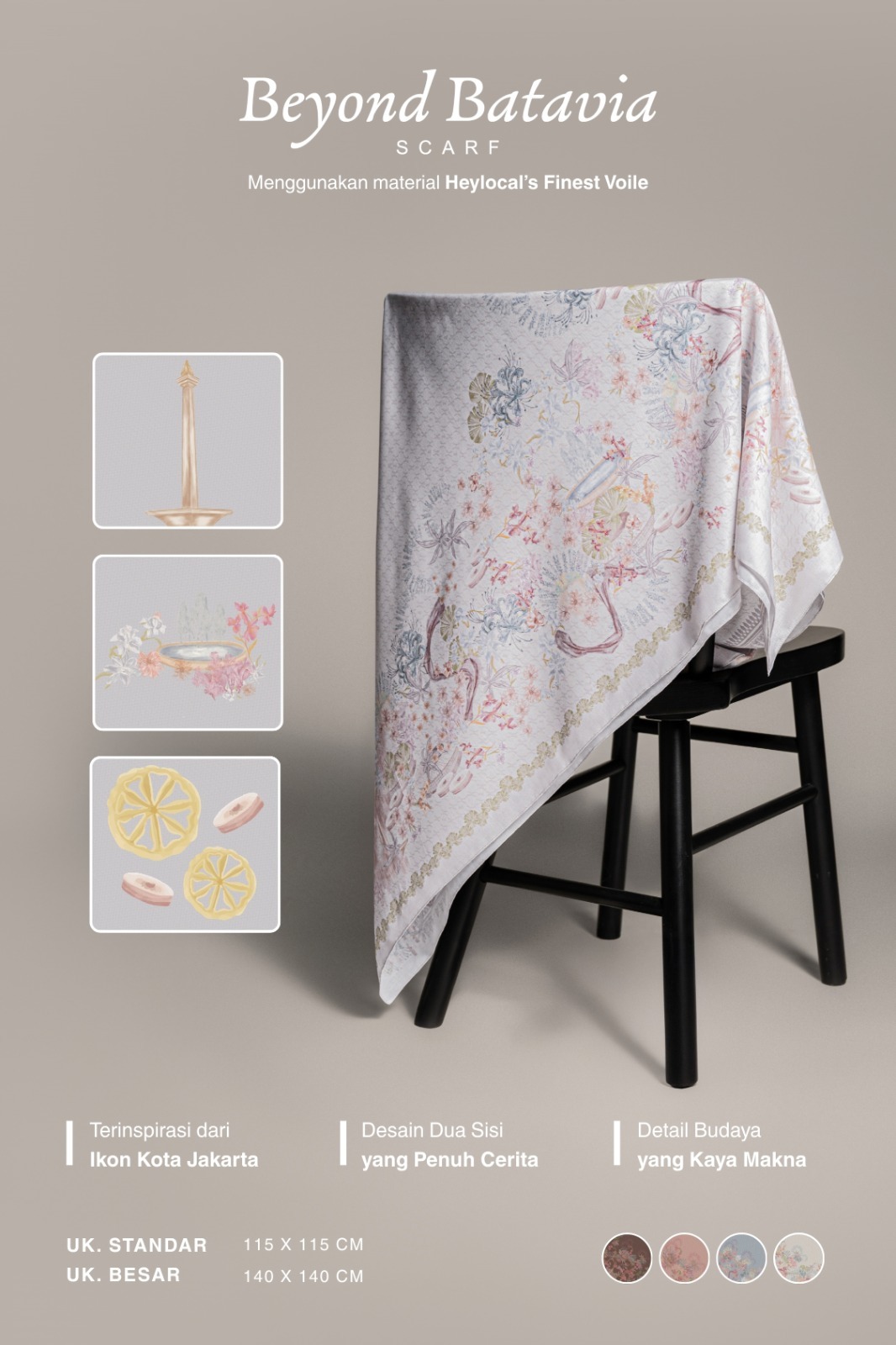 BEYOND BATAVIA SCARF PEACHSKIN