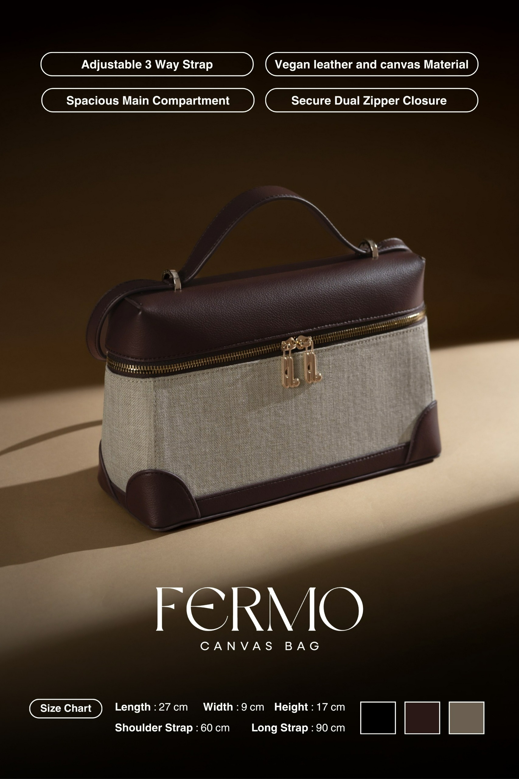 FERMO CANVAS BAG BLACK