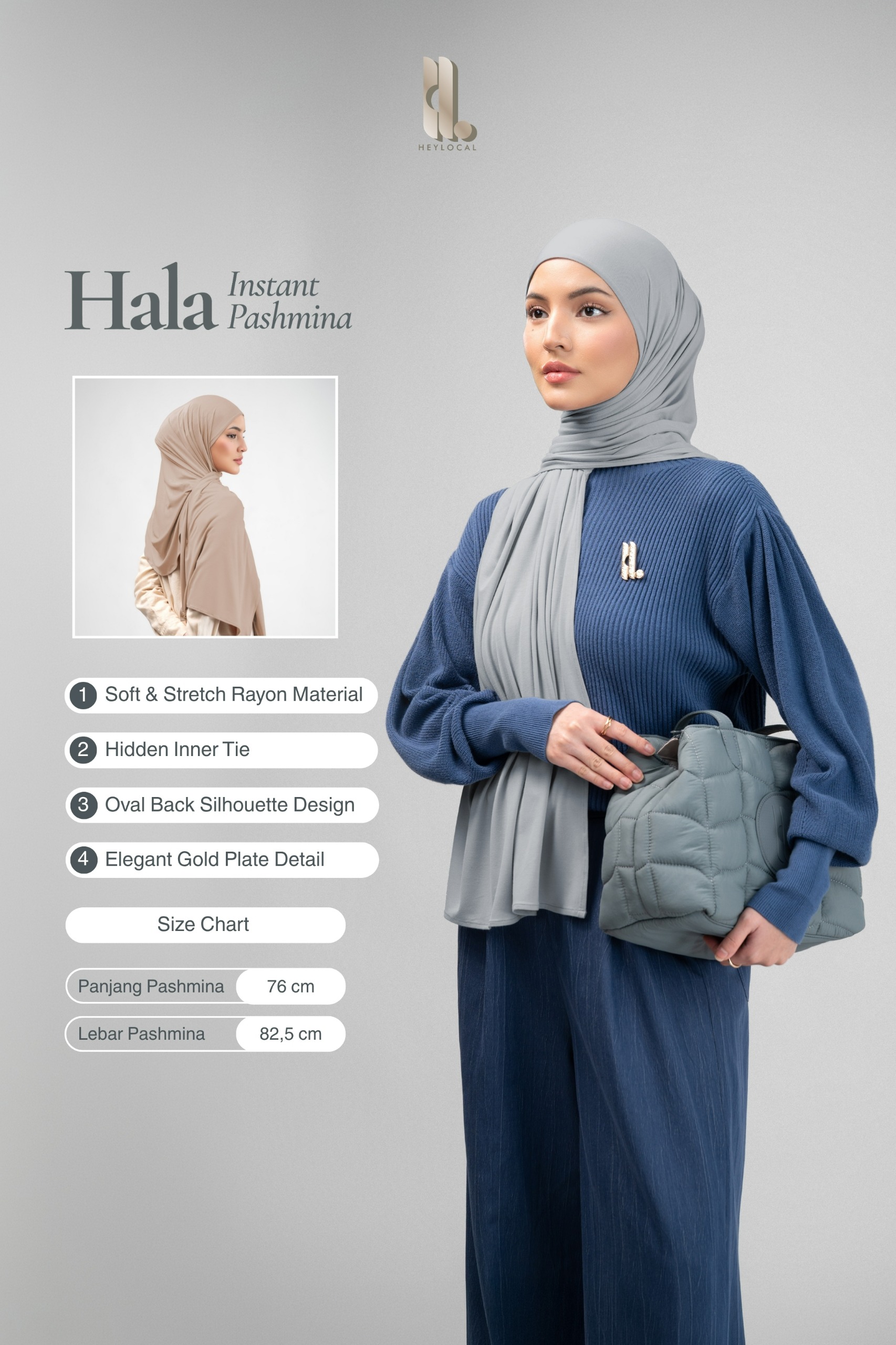 HALA INSTANT PASHMINA DUSTY ROSE