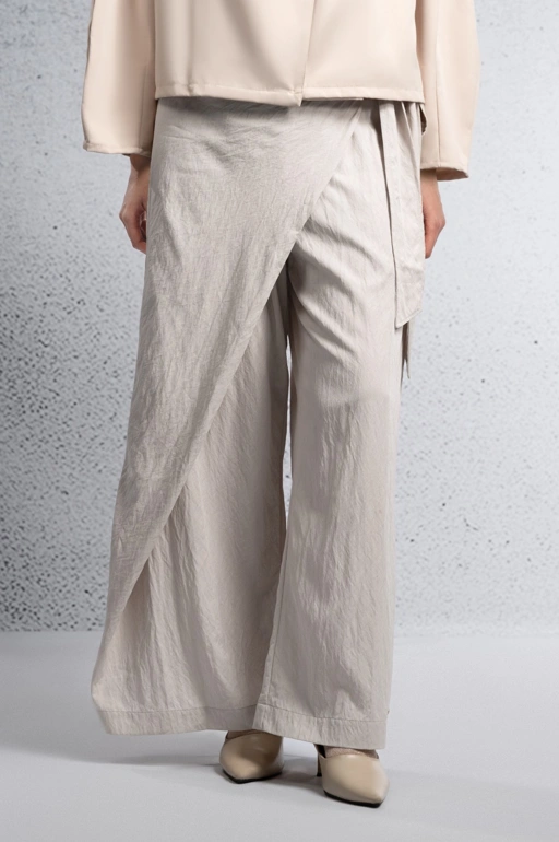 BACK TO EASE WRAP-OVER PANTS BONE