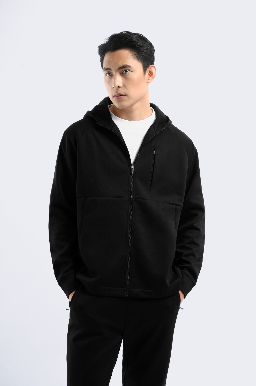 Techinical Hooded Jacket Black