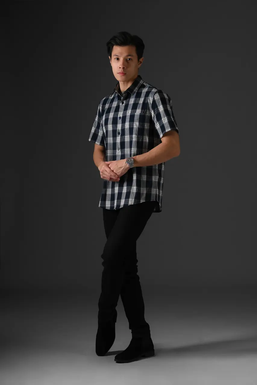 Squary Short Sleeve Shirt Navy