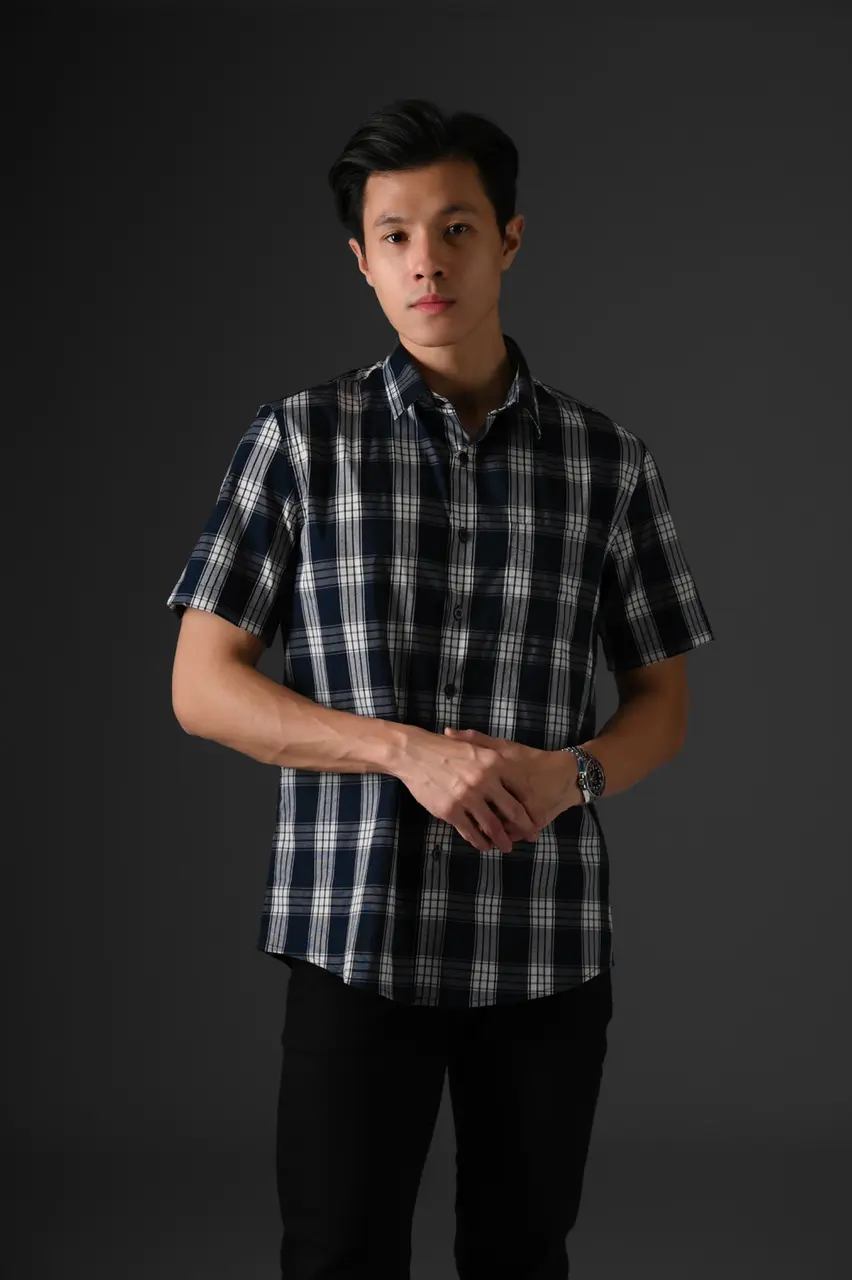 Squary Short Sleeve Shirt Navy