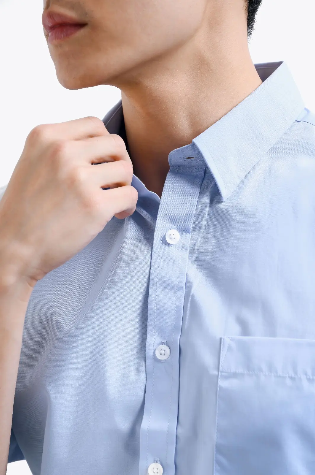 Elgant Short Sleeve Shirt Sky Blue