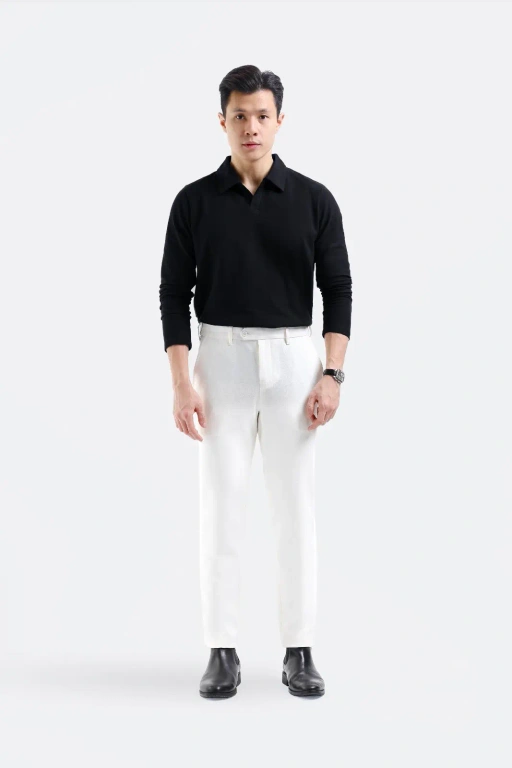 Image of Raven Polo Long Sleeve Black