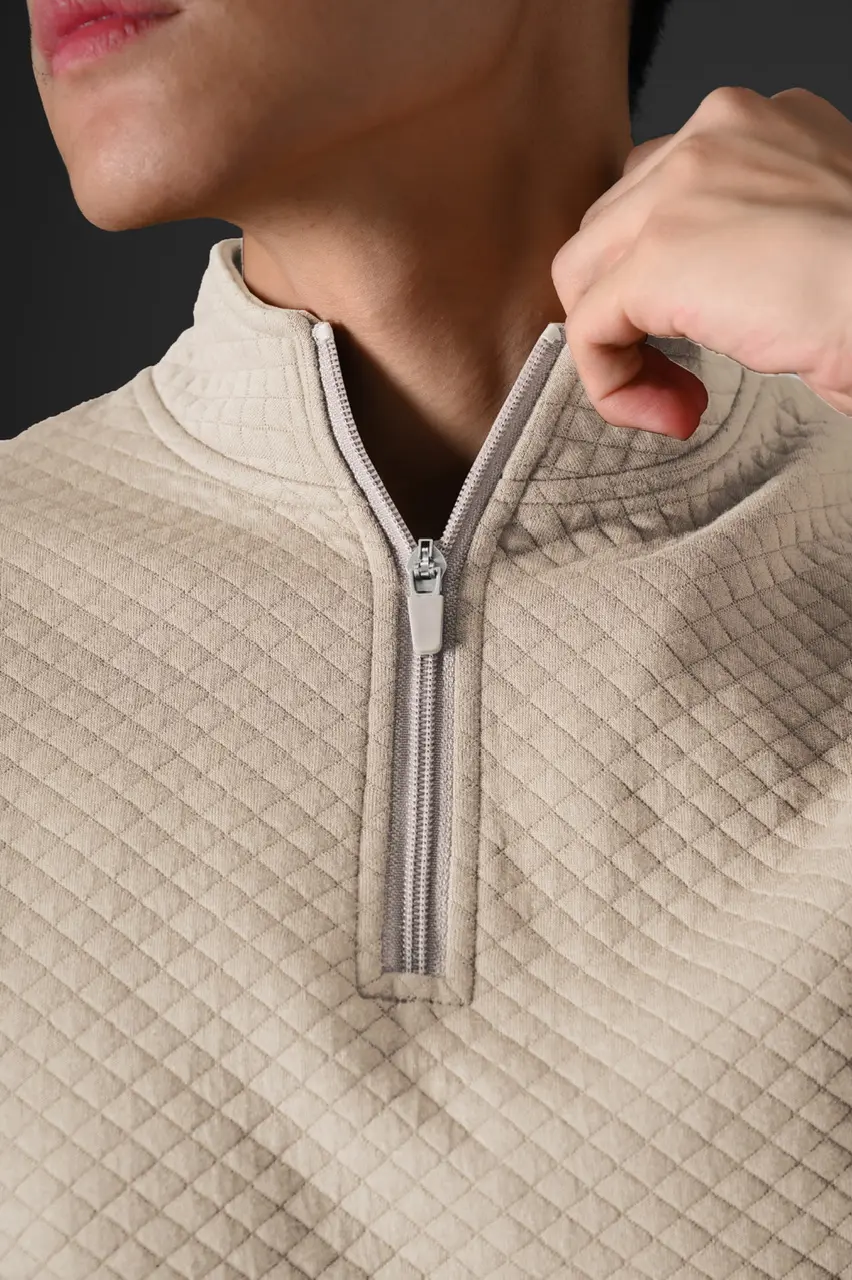 Comfy Half Zip Pullover Oatmeal