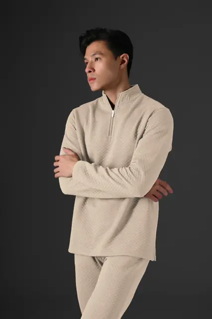 Comfy Half Zip Pullover Oatmeal
