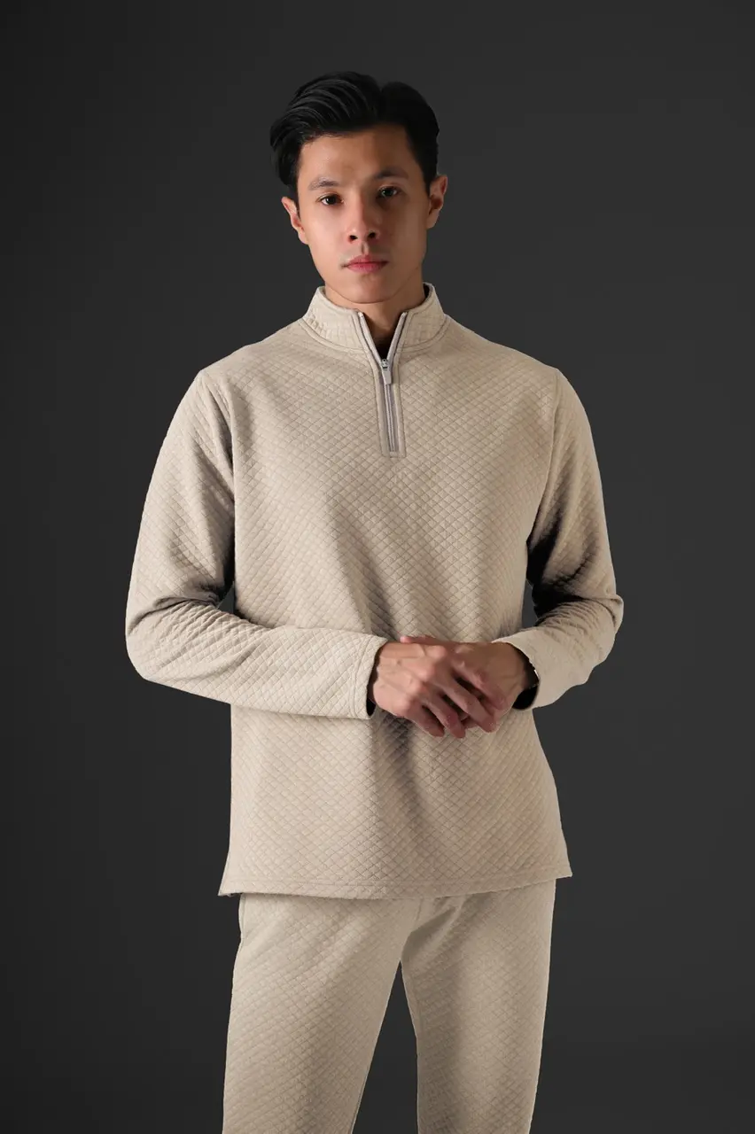Comfy Half Zip Pullover Oatmeal