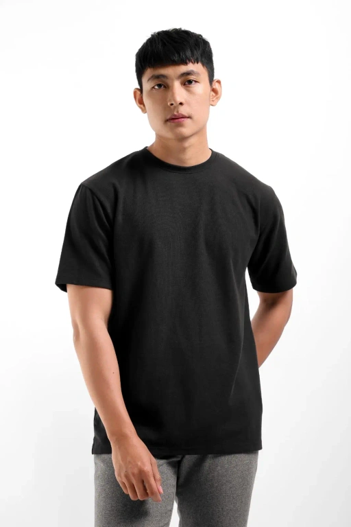 Reid Waffle Short Sleeve Tees Black