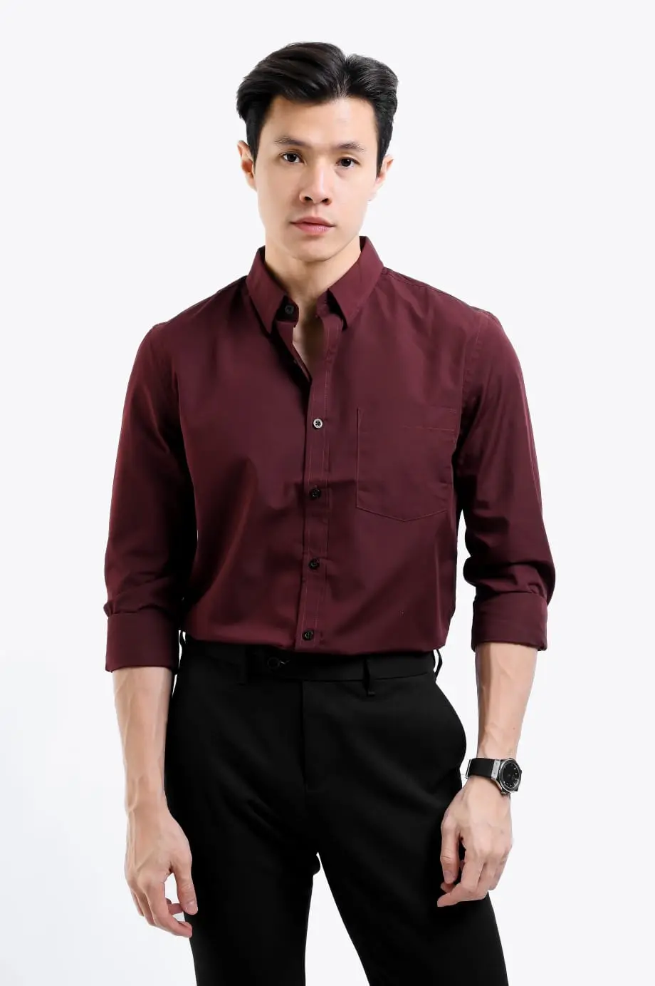 Elgant Basic Shirt Maroon