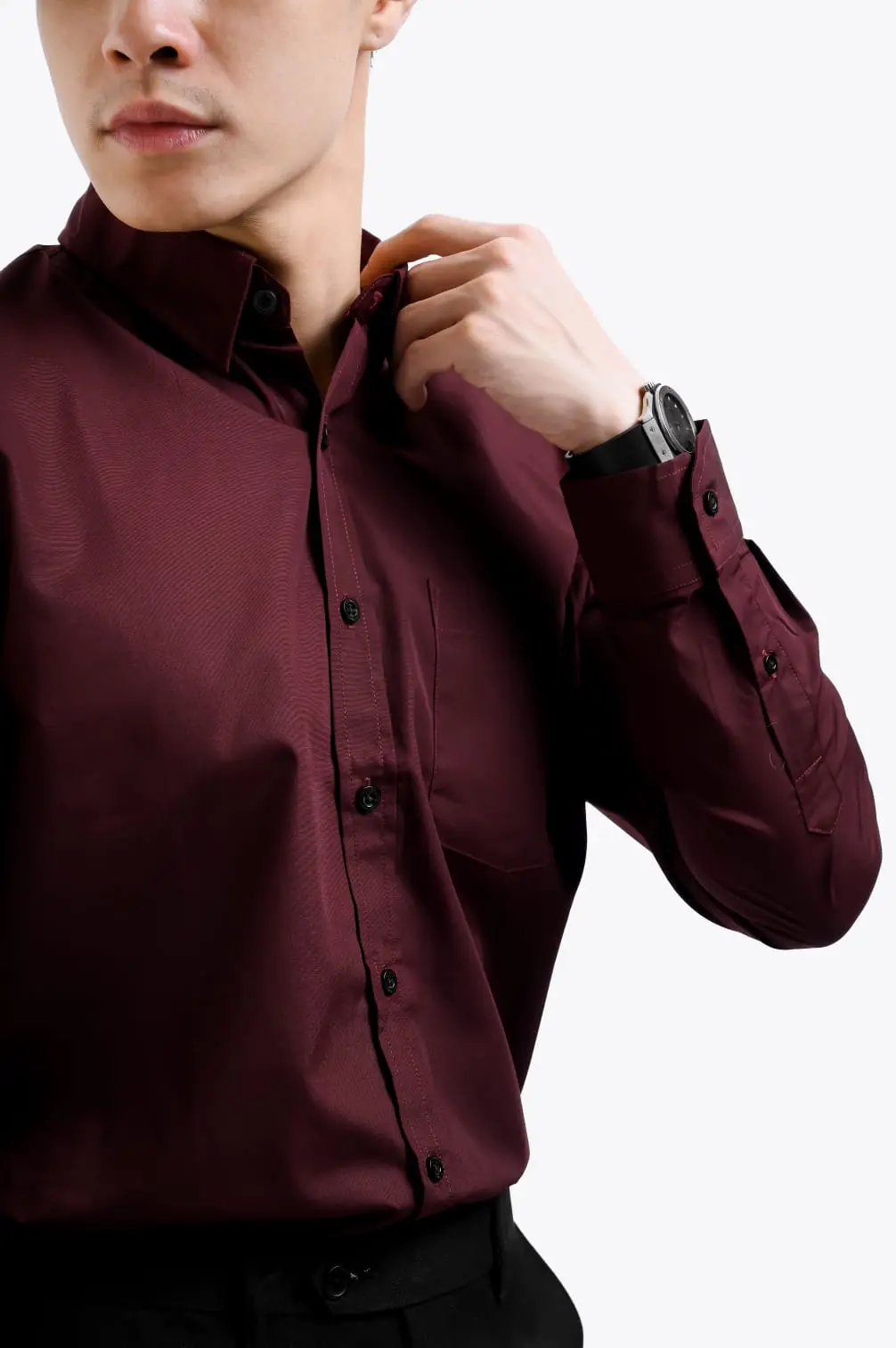 Elgant Basic Shirt Maroon