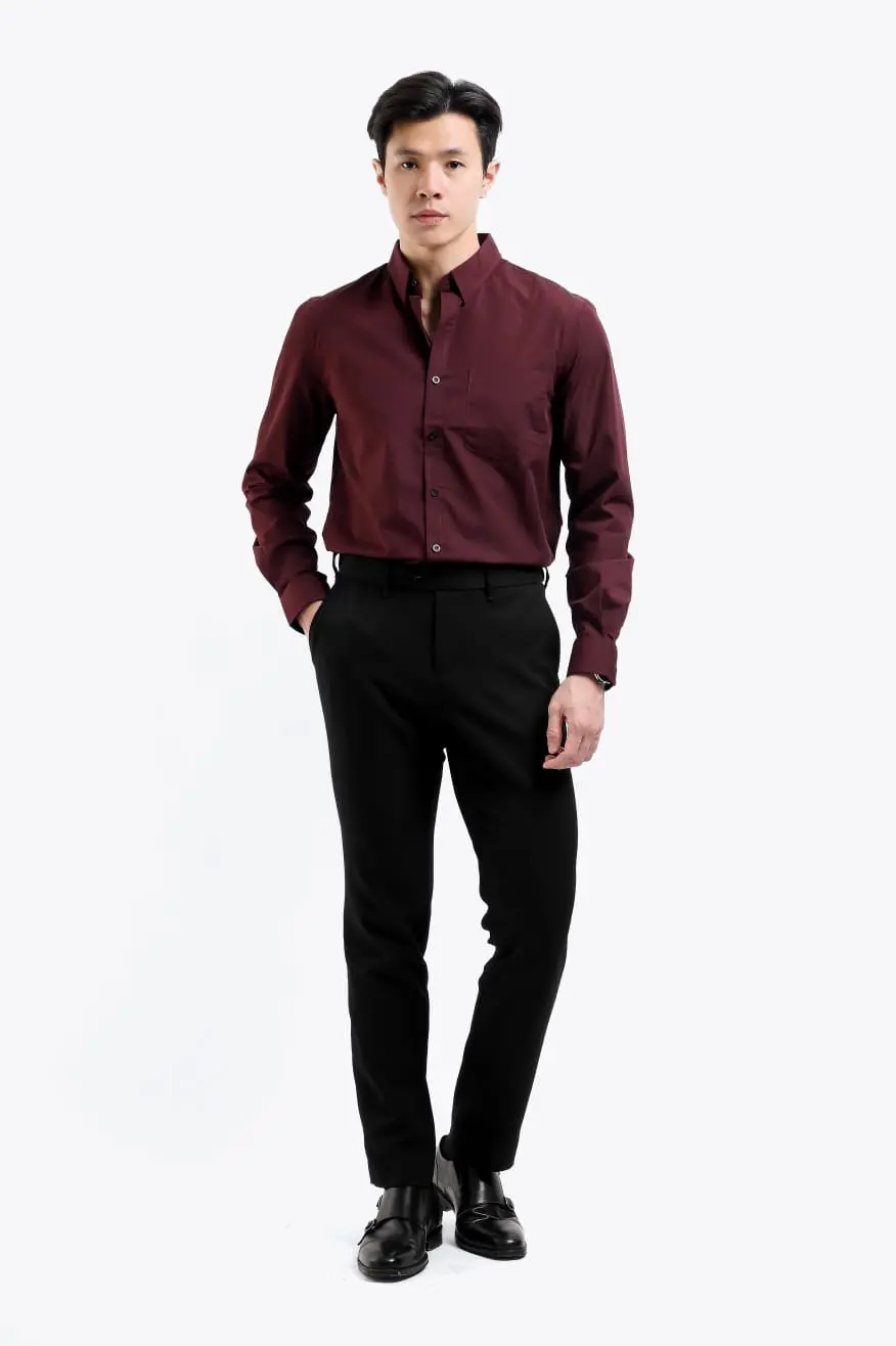 Elgant Basic Shirt Maroon