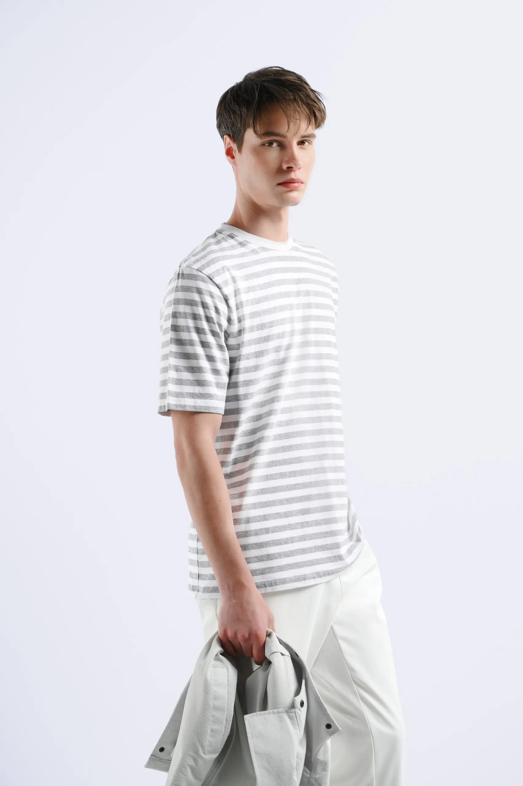 Softripe Tees Grey White
