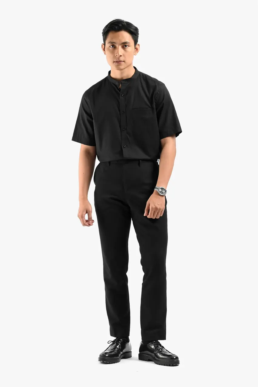 Saba Oxford Short Sleeve Shirt Black