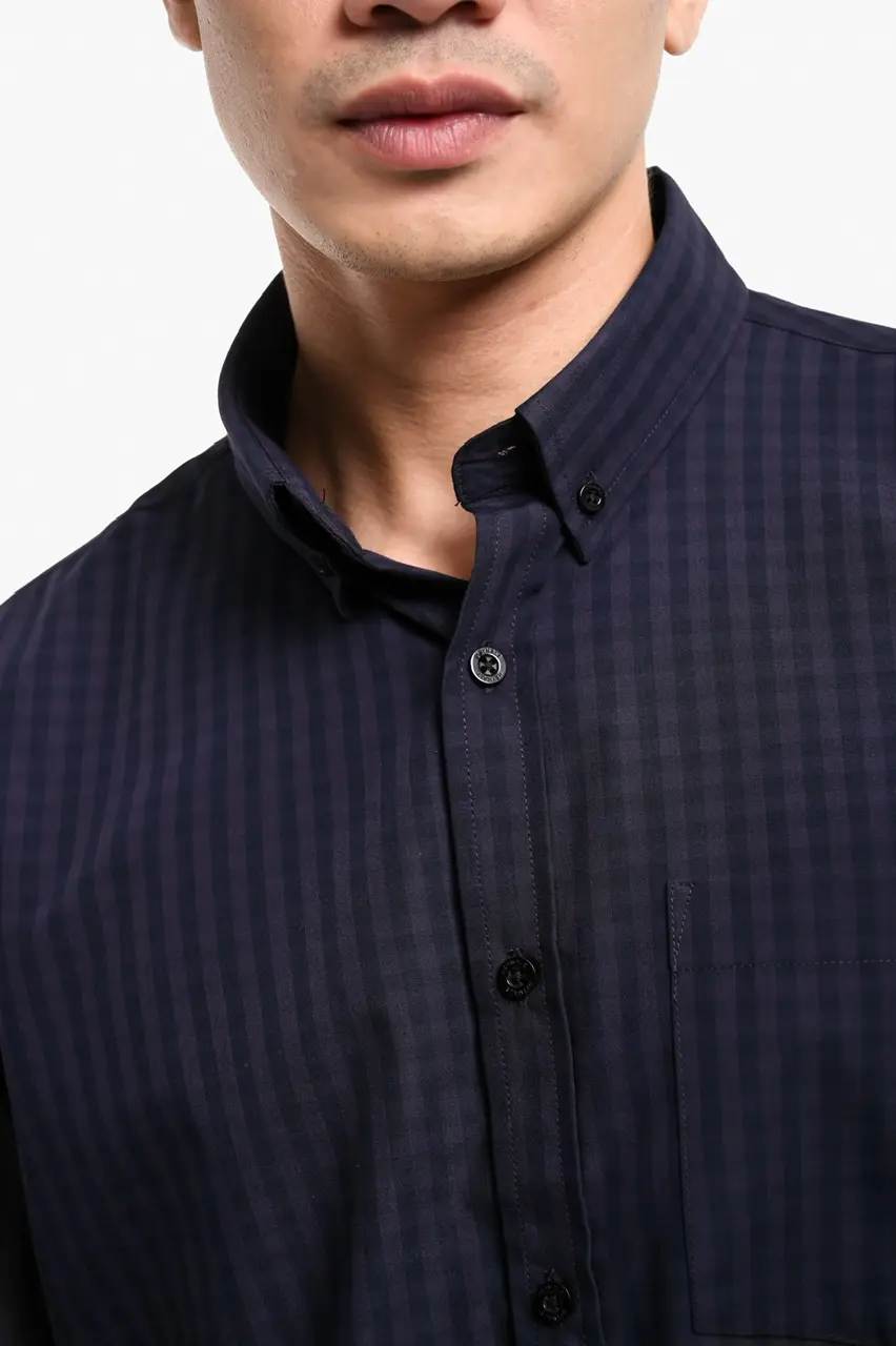 Vichy Shirt Short Sleeve Purple