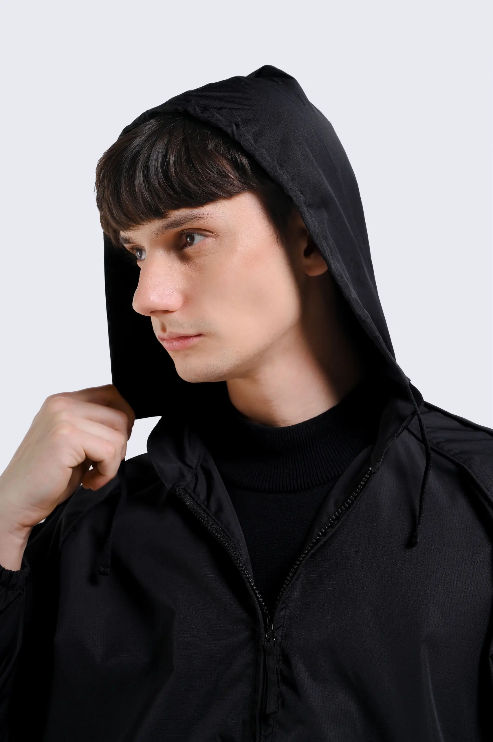 Packable Hood Jacket Black