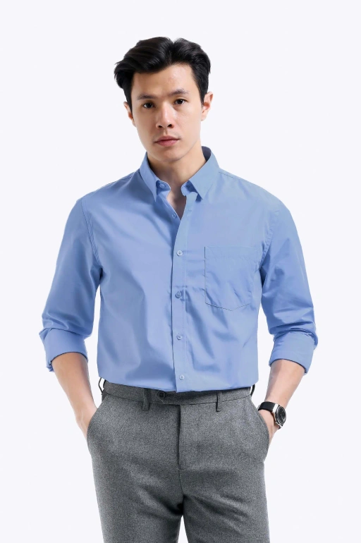Elgant Basic Shirt Light Blue