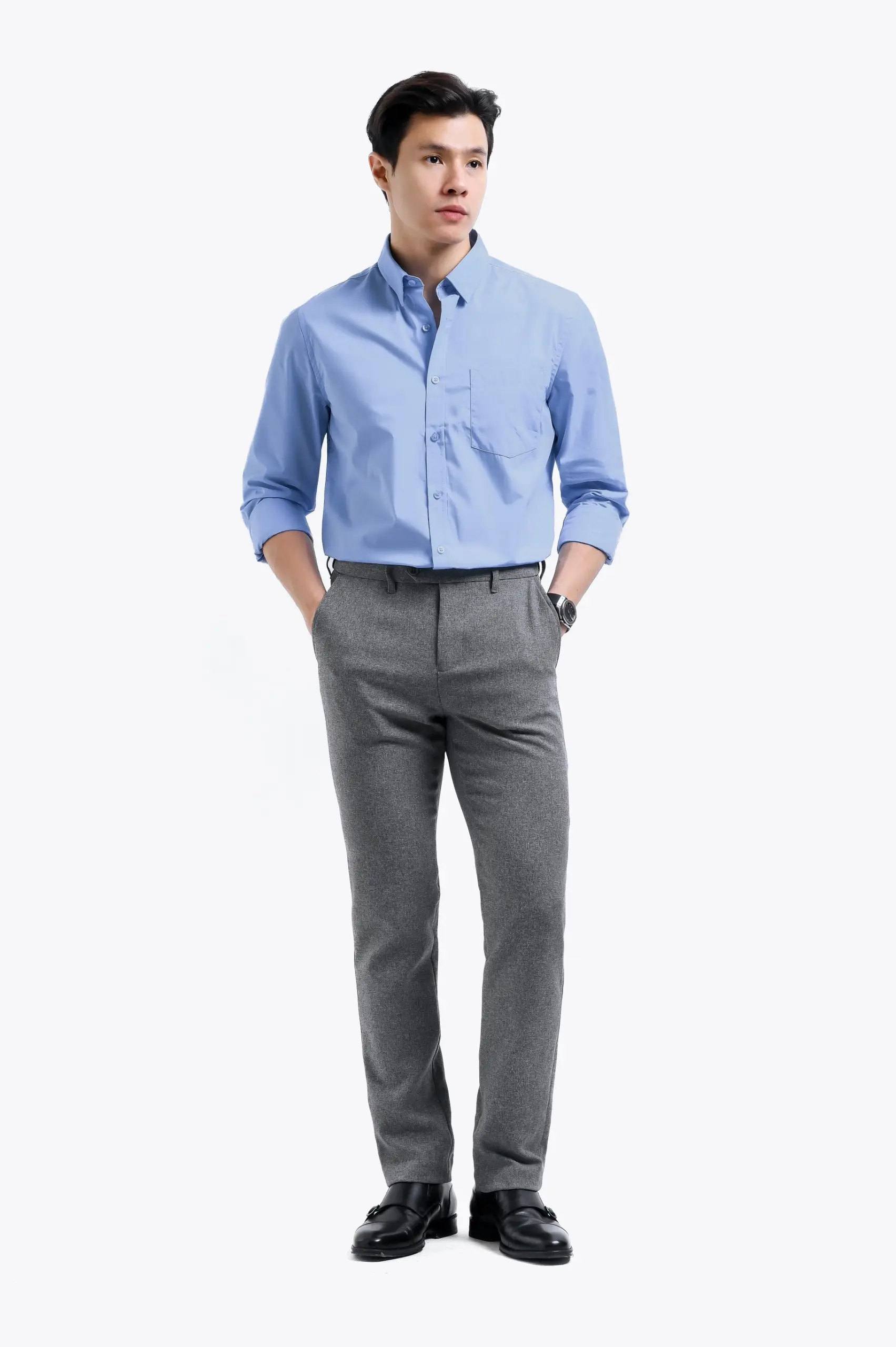 Elgant Basic Shirt Light Blue