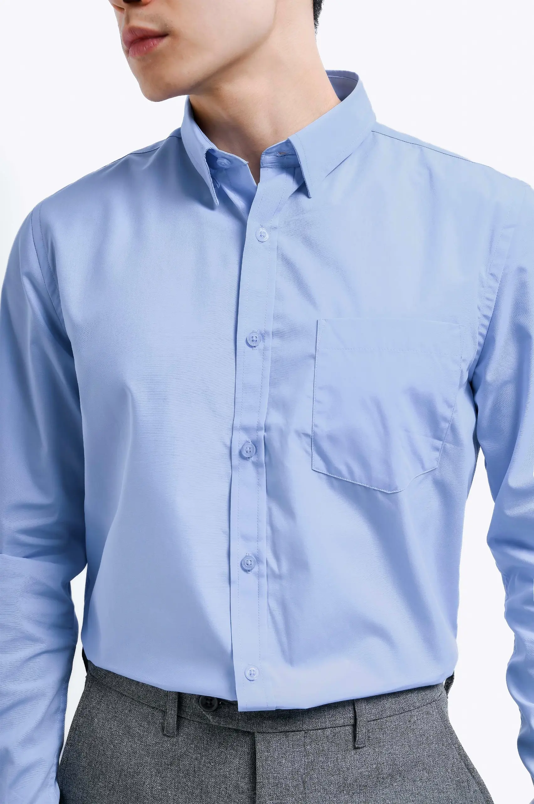 Elgant Basic Shirt Light Blue