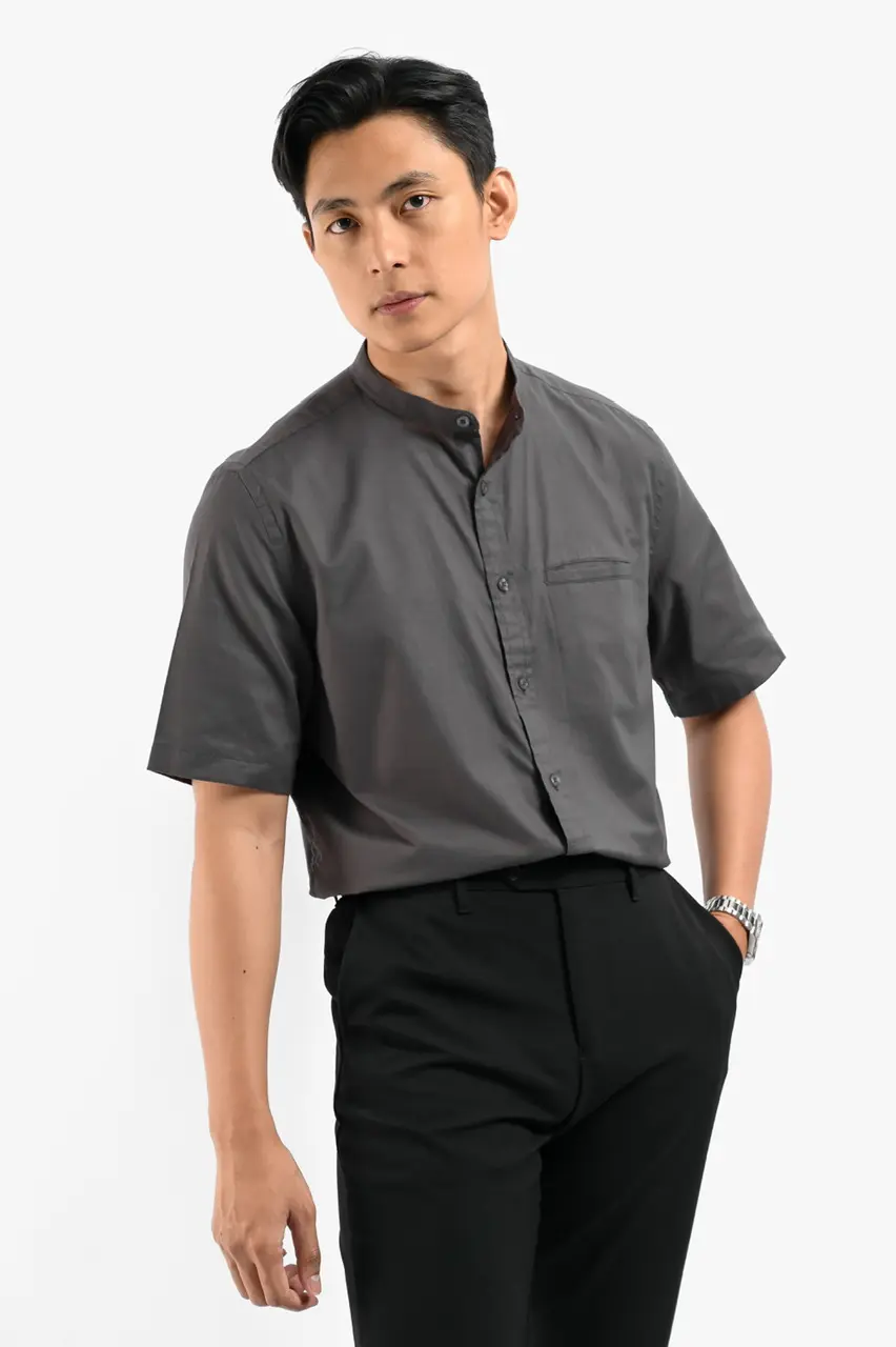 Saba Oxford Short Sleeve Shirt Grey