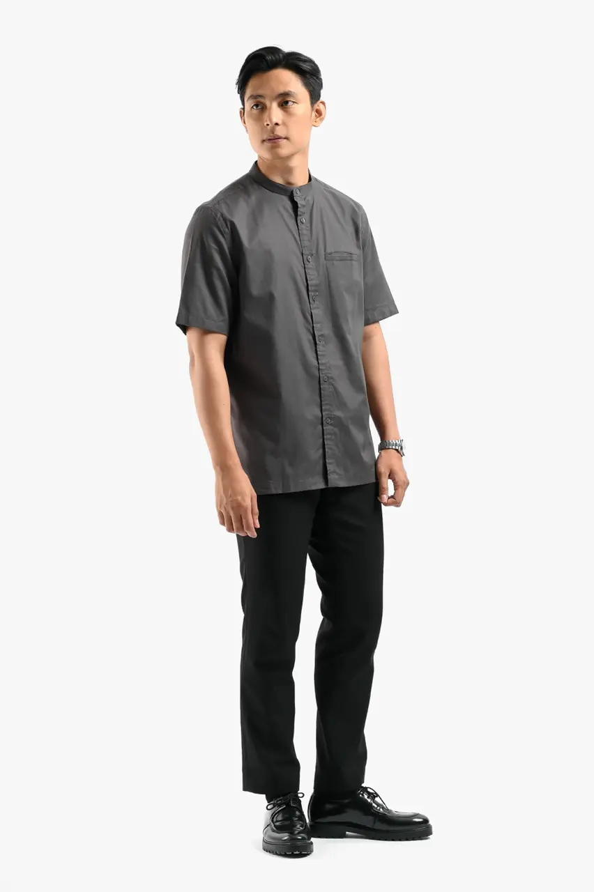 Saba Oxford Short Sleeve Shirt Grey