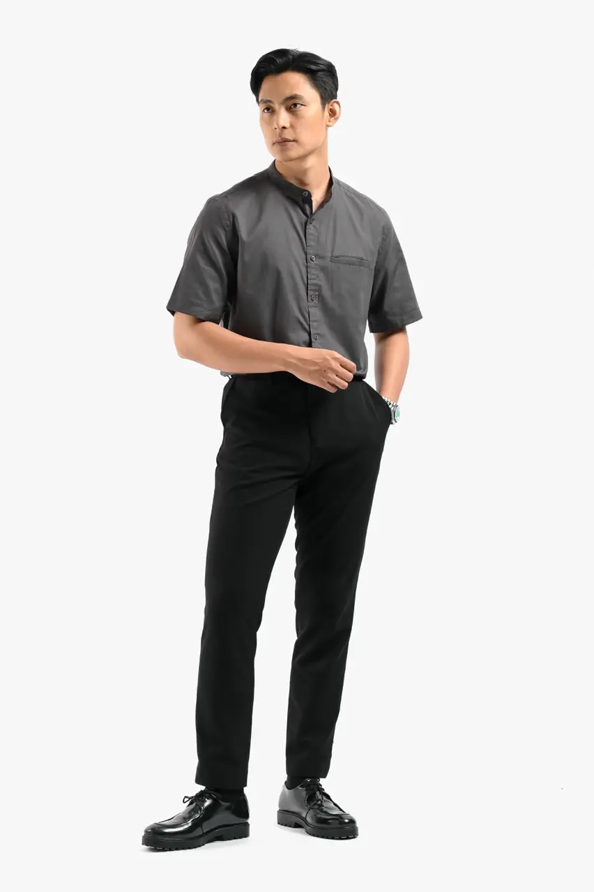 Saba Oxford Short Sleeve Shirt Grey