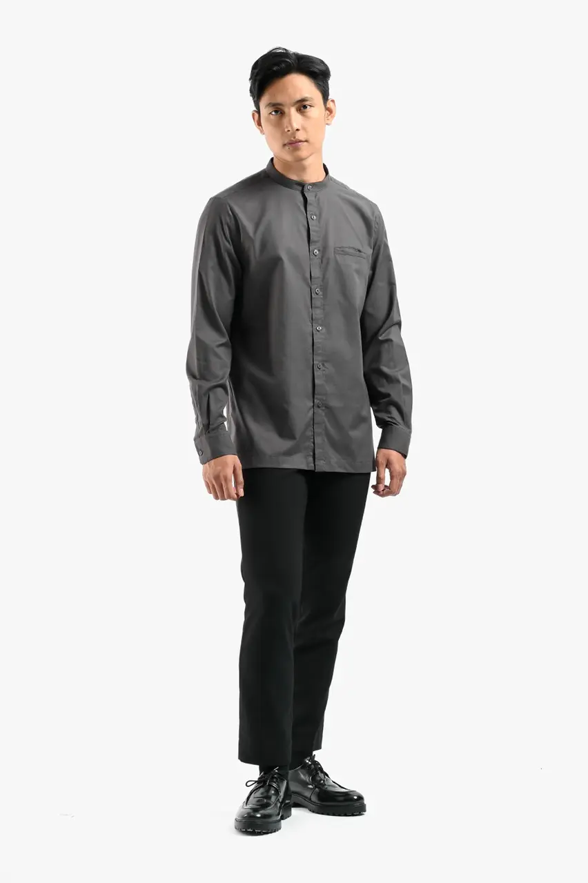Saba Oxford Long Sleeve Shirt Grey