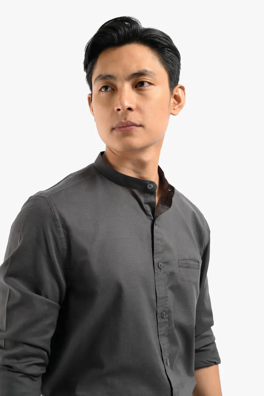 Saba Oxford Long Sleeve Shirt Grey