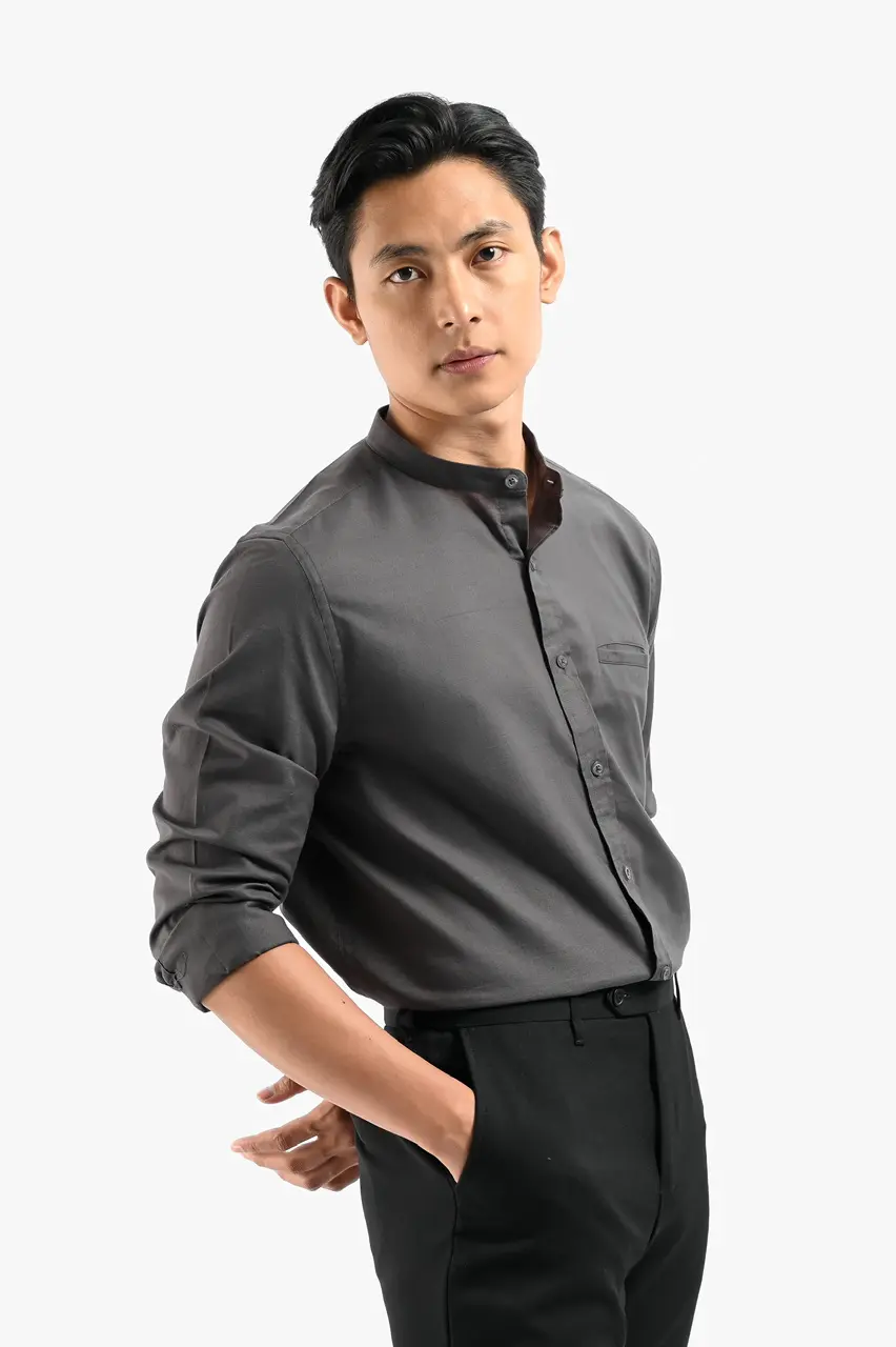 Saba Oxford Long Sleeve Shirt Grey