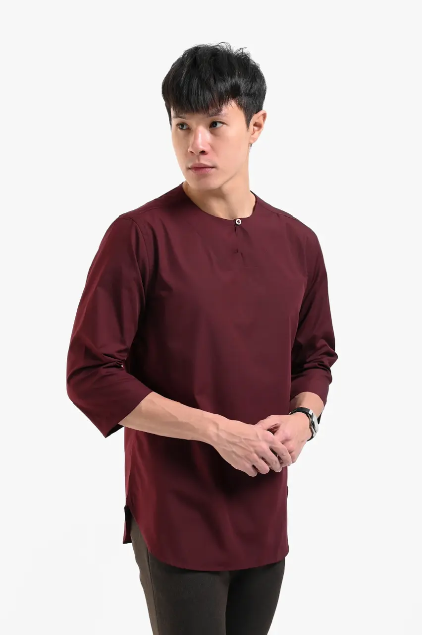 Gazi Clean Collar Shirt Maroon