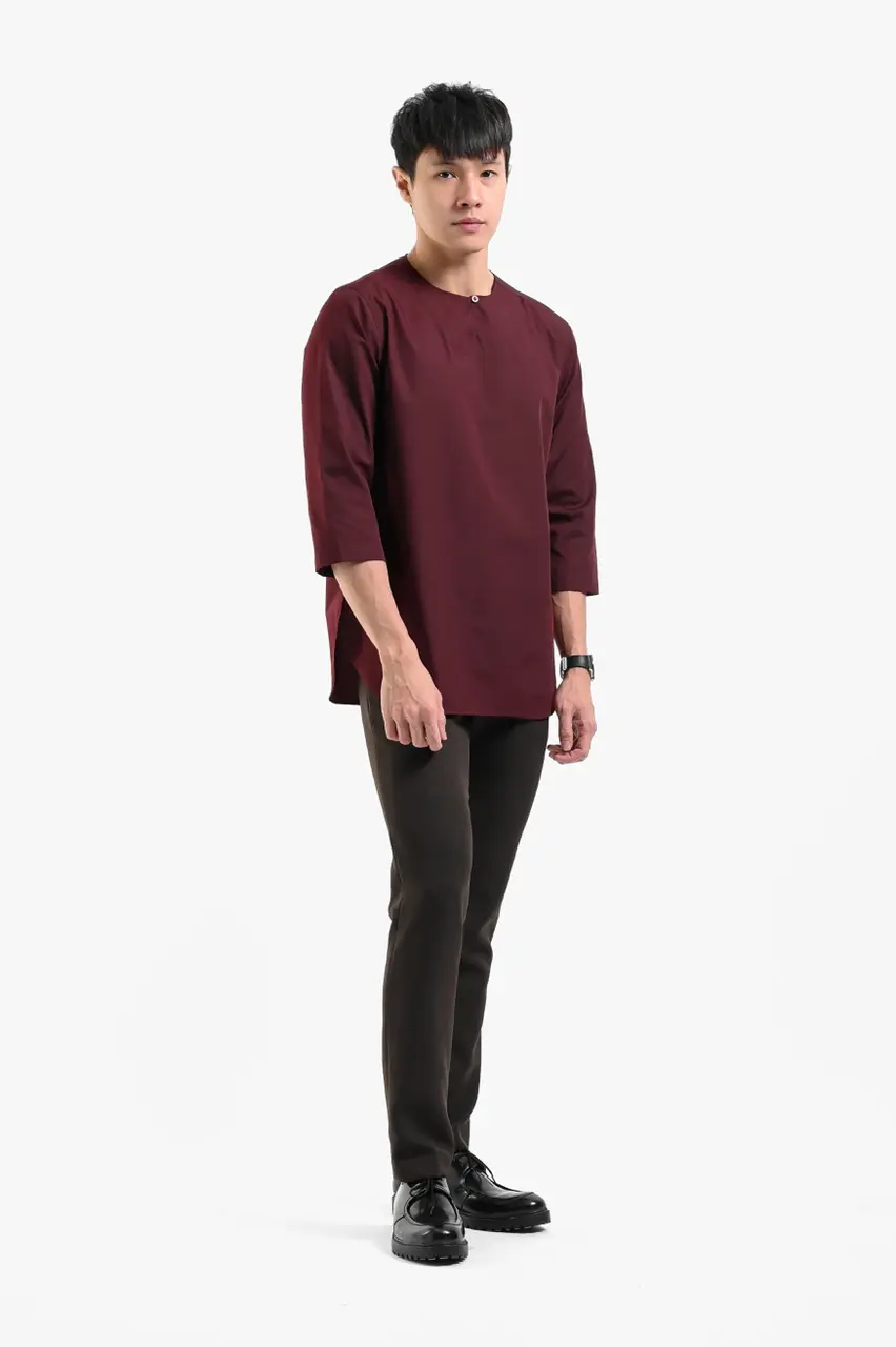 Gazi Clean Collar Shirt Maroon