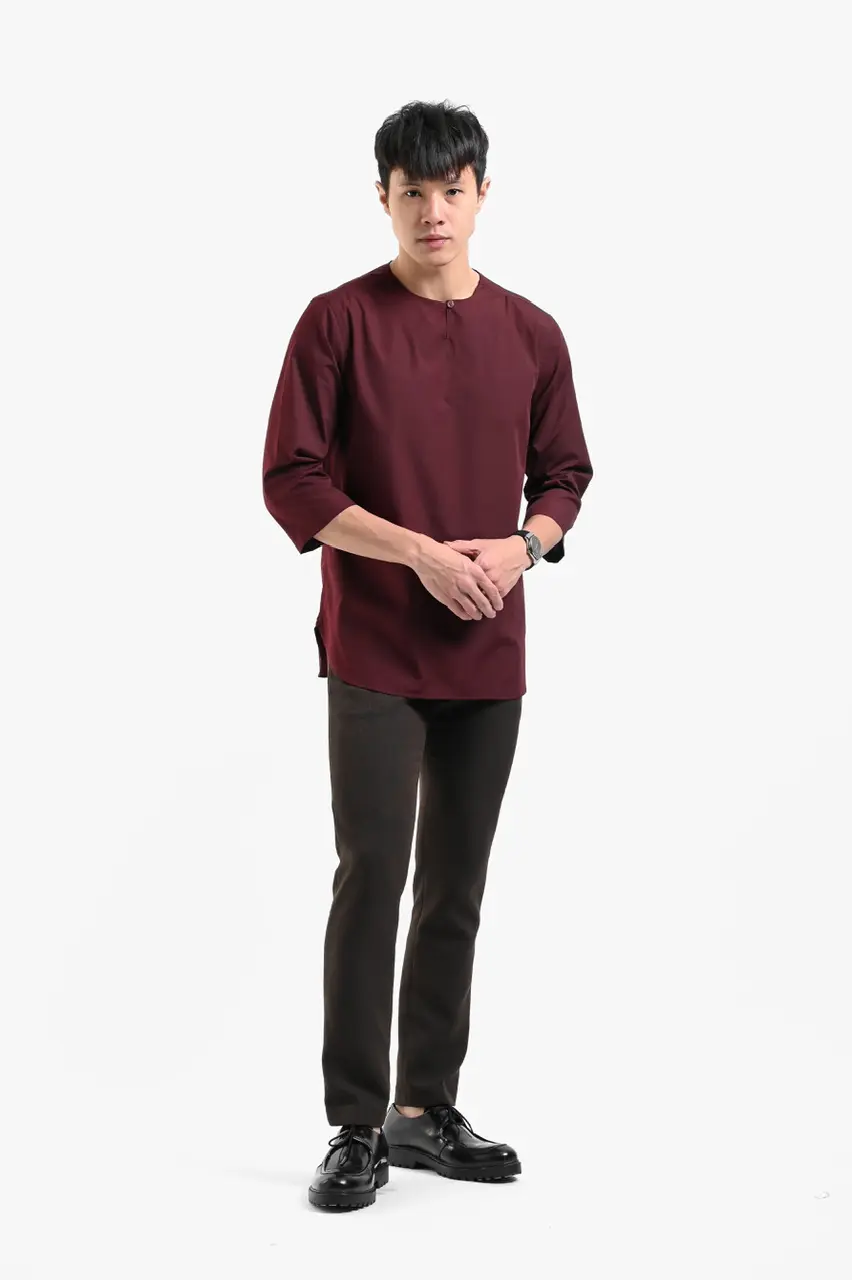 Gazi Clean Collar Shirt Maroon