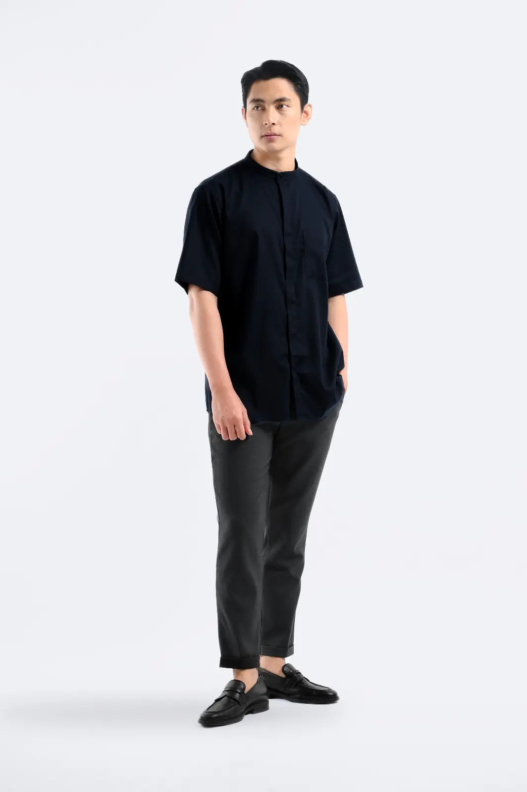 Uzma Short Sleeve Shirt Dark Blue