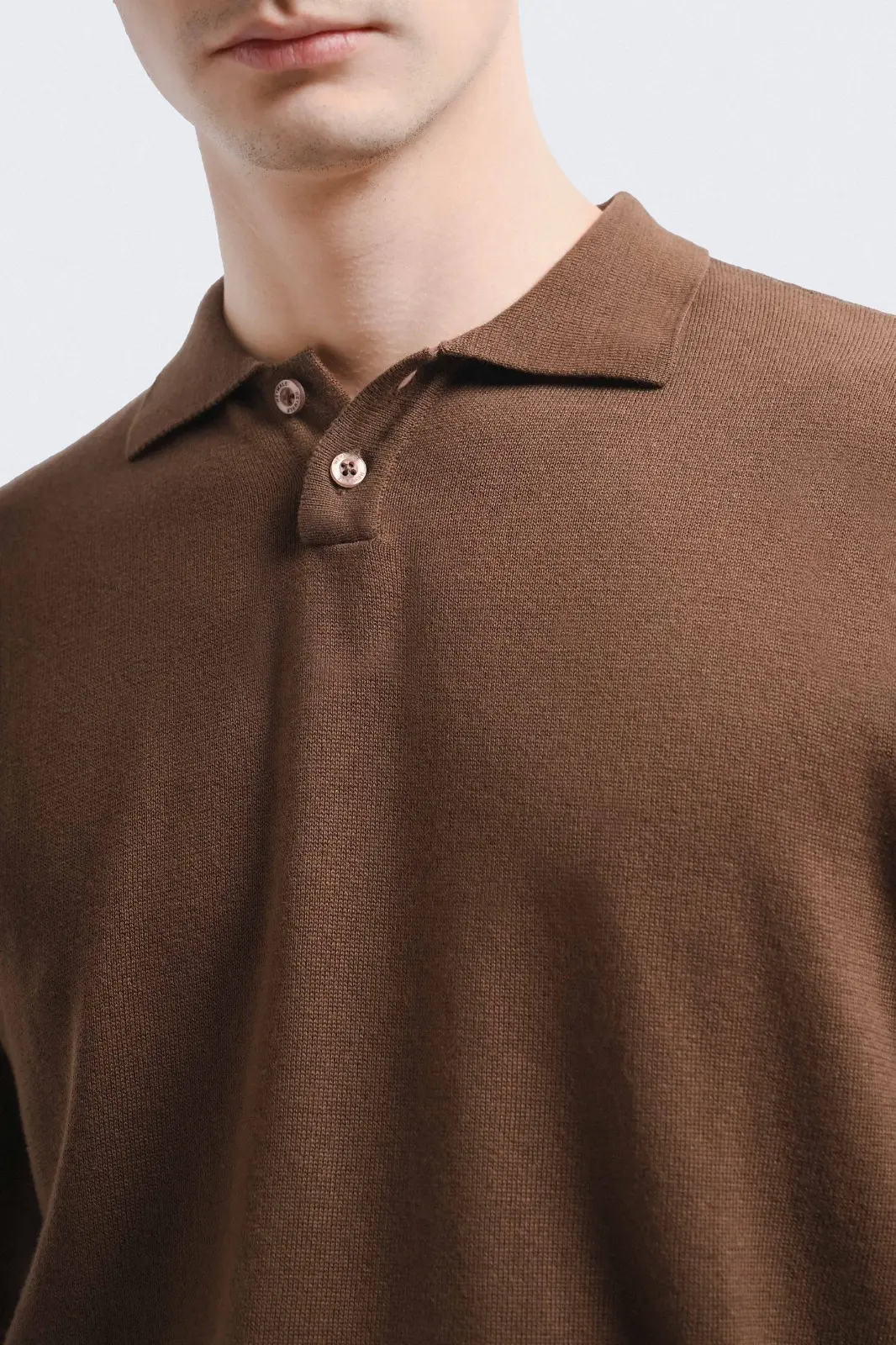 Xavier Polo Knit Long Sleeve Mocca