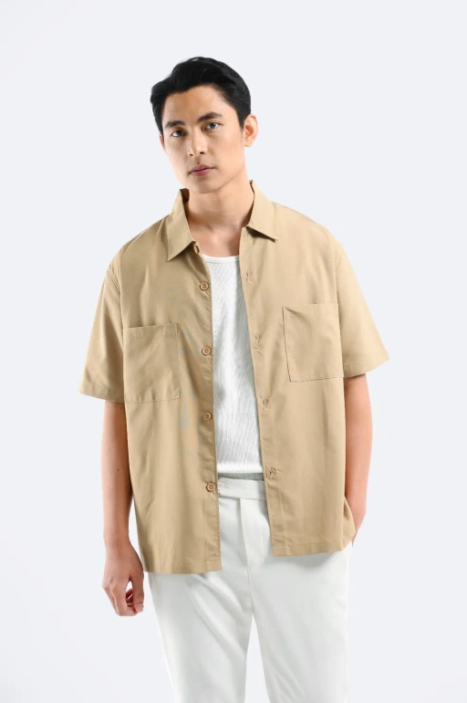 Devlin Shirt Short Sleeve Khaki
