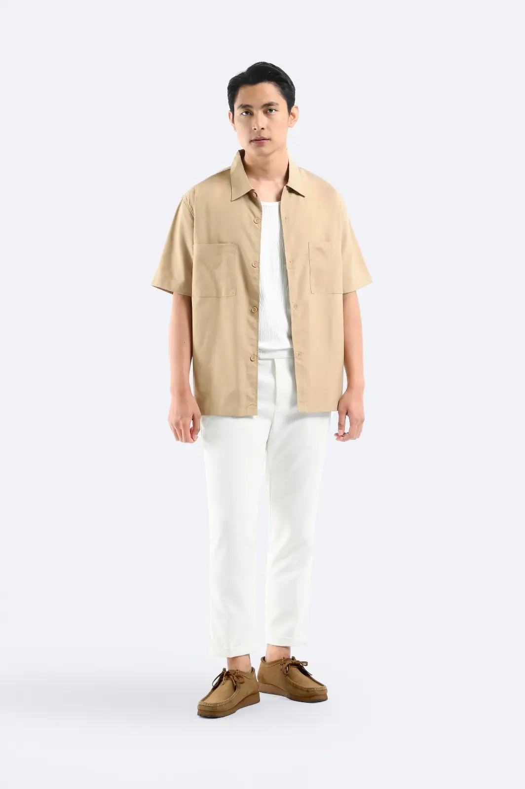 Devlin Shirt Short Sleeve Khaki