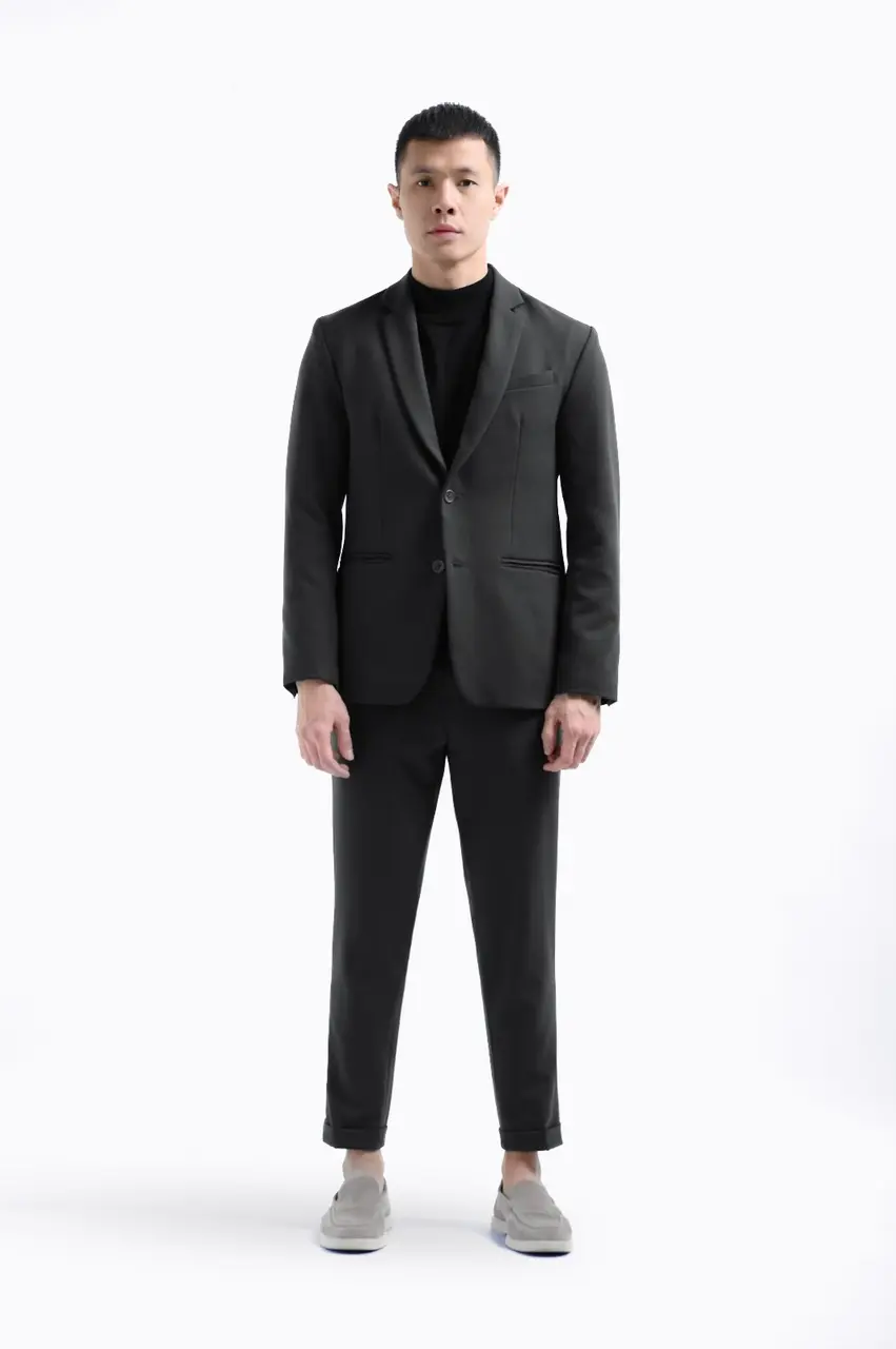 Ankle Peazy Pants Turn Up Dark Grey