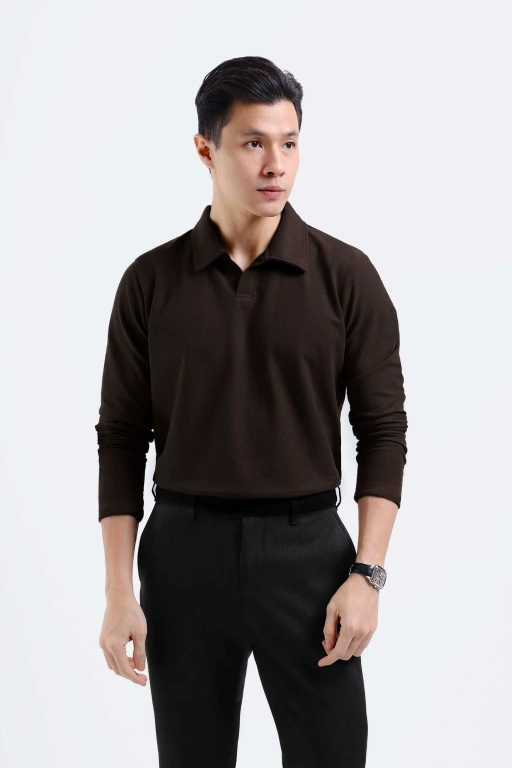 Image of Raven Polo Long Sleeve Toffe