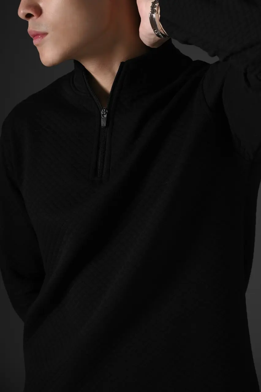 Comfy Half Zip Pullover Black