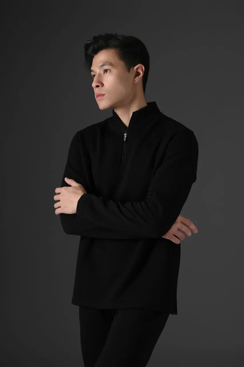 Comfy Half Zip Pullover Black