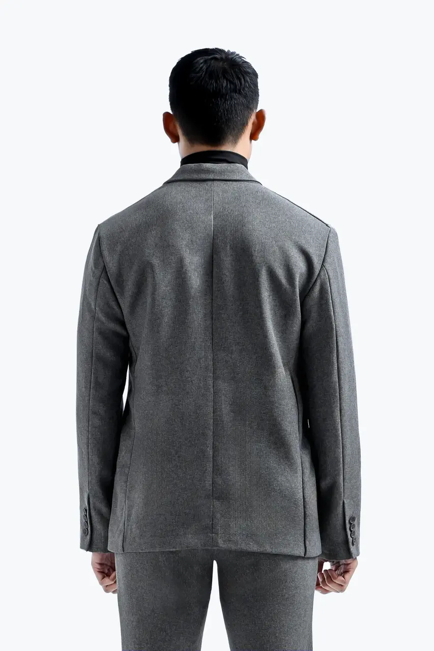 Peazy Double Breasted Suit Two Tone Grey