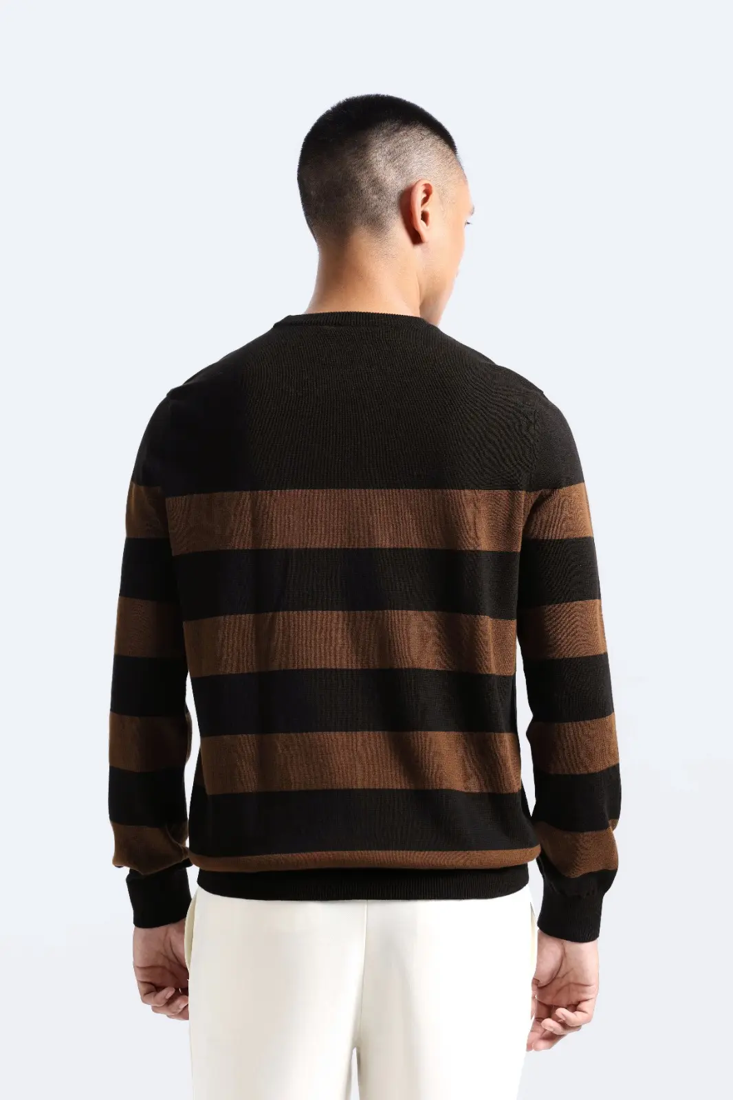 Duncan Stripe Sweatshirt Knit Black Mocca