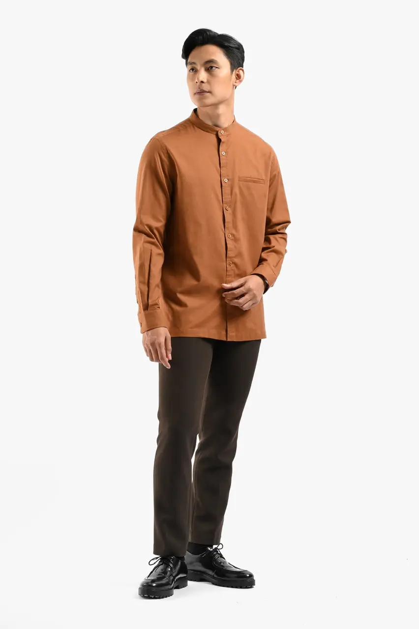 Saba Oxford Long Sleeve Shirt Light Brown