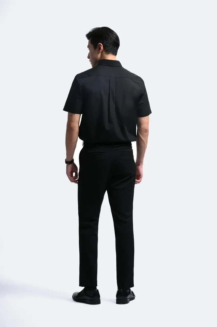 Elgant Short Sleeve Shirt Clean Look Black