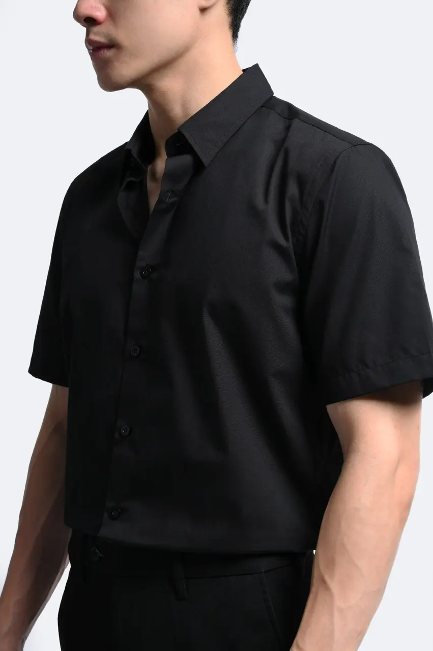 Elgant Short Sleeve Shirt Clean Look Black
