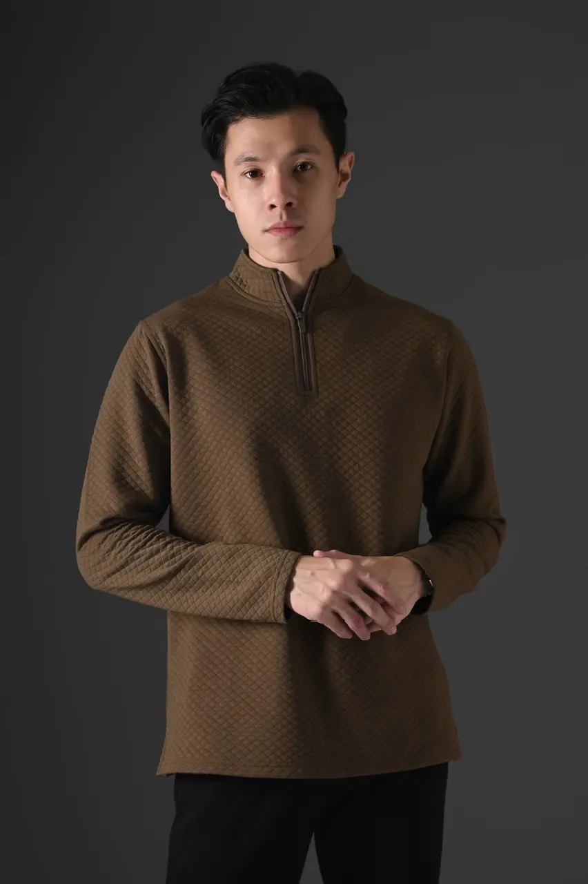 Comfy Half Zip Pullover Choco