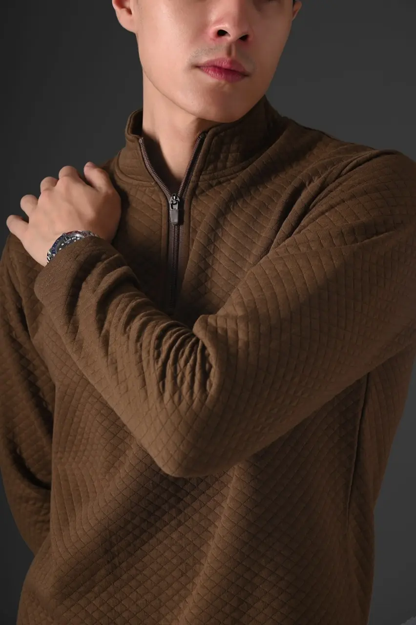 Comfy Half Zip Pullover Choco