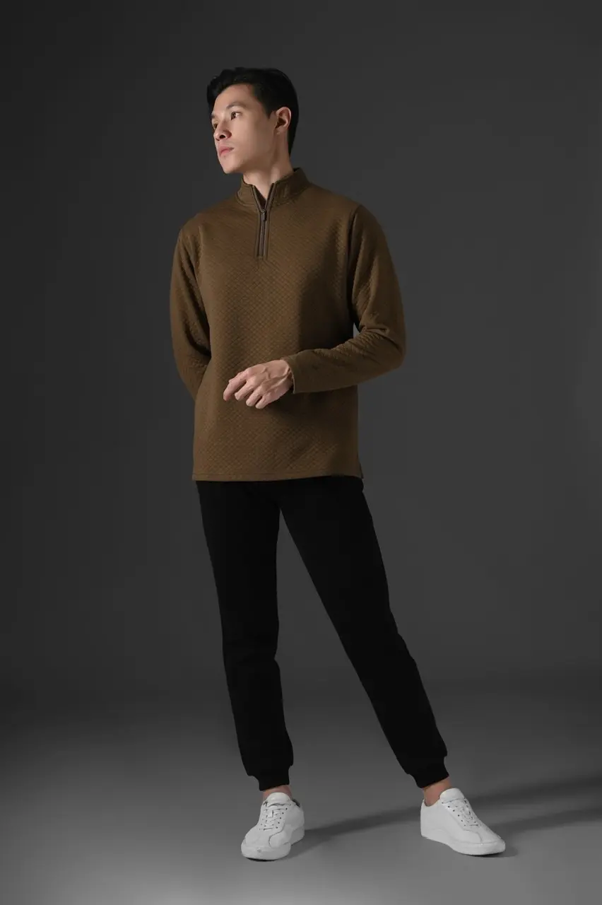 Comfy Half Zip Pullover Choco